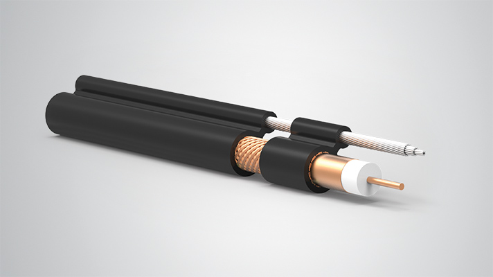 Outdoor RG11 With Messenger CATV Coaxial Cable