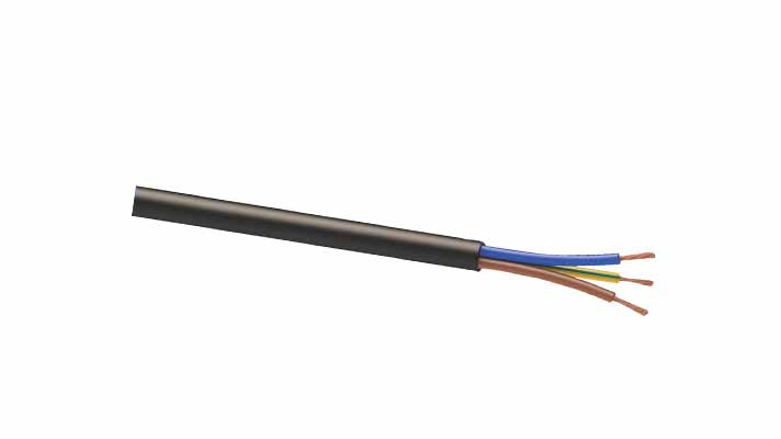 Black 3-Core 1.5MM² Flexible Cable